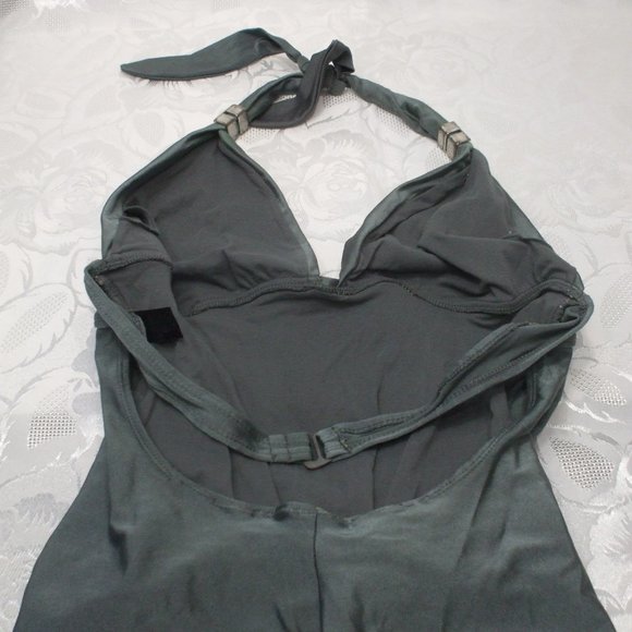 Women's Silver One Piece Bathing Suit L Size 12 - Picture 2 of 3